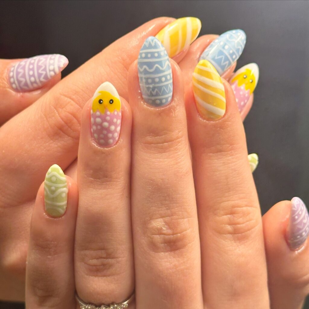 Baby Chick Easter Egg Nails