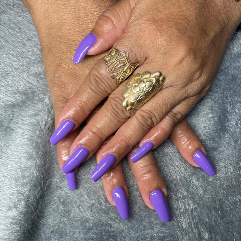 Lavender Power Coffin Nails
