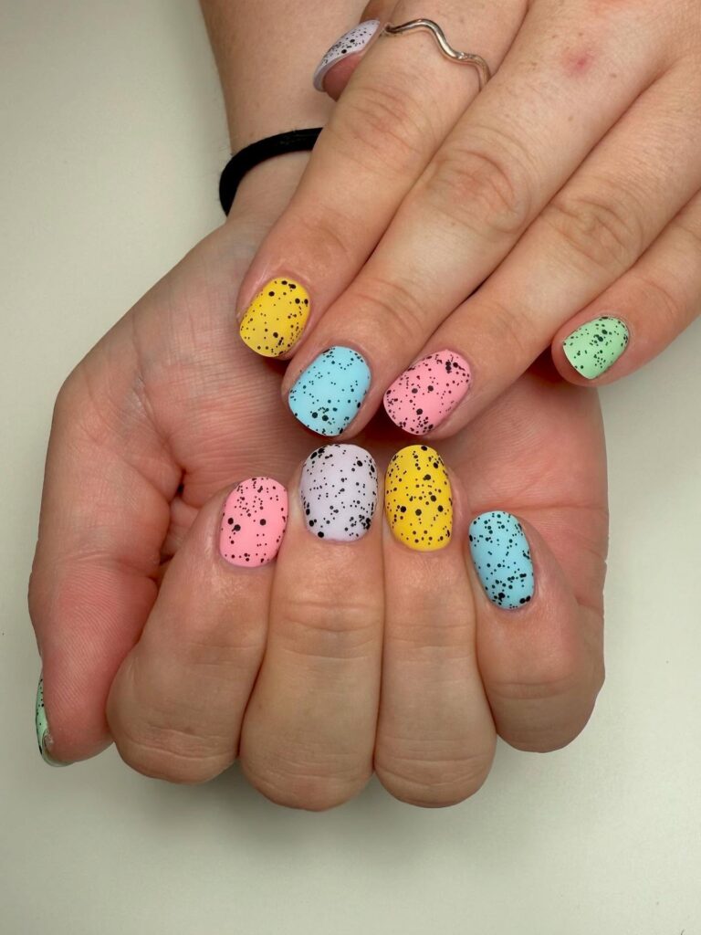 Speckled Pastel Easter Short Nails