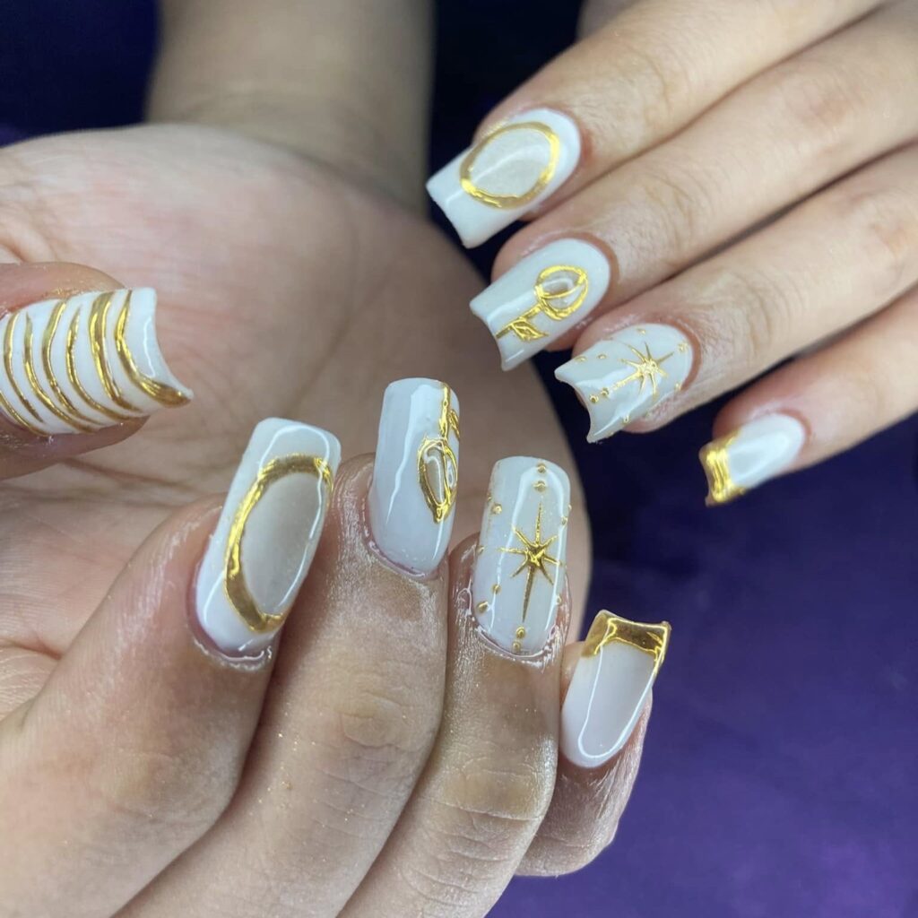 White and Gold Luxury Art