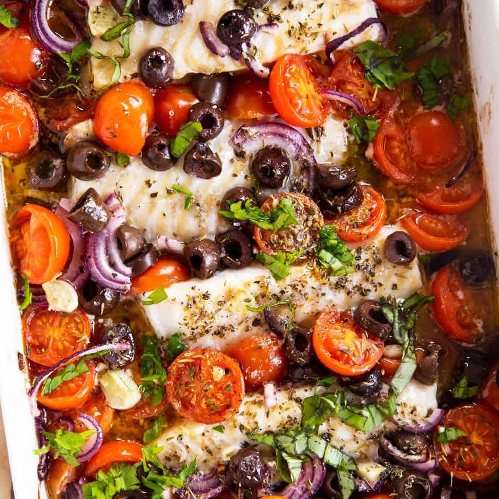 Baked Cod with Tomatoes