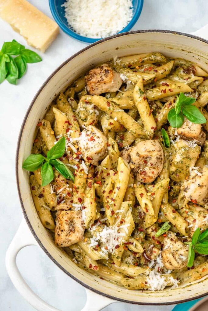 Chicken Pasta with Pesto