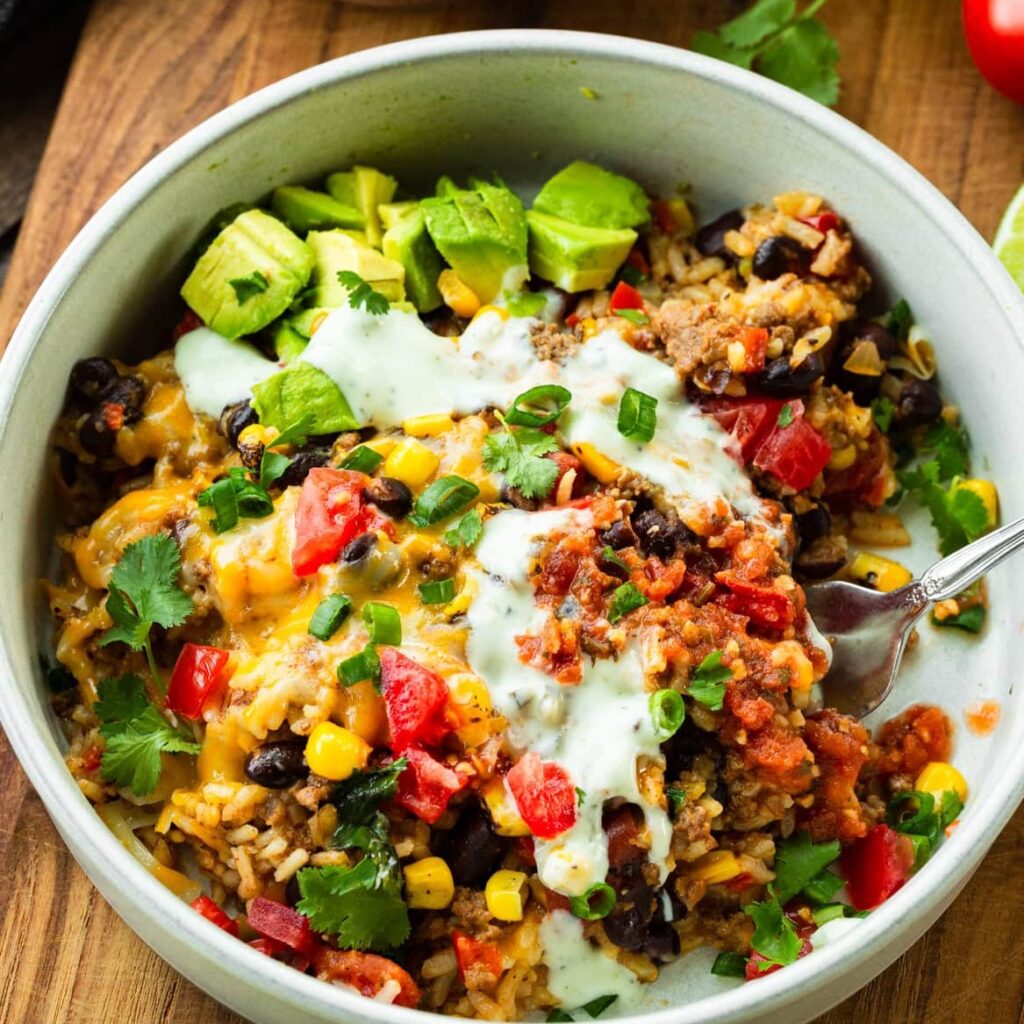 Ground Beef Burrito Bowls