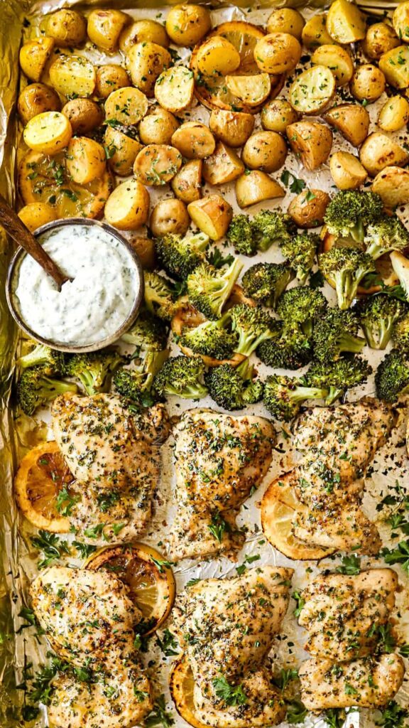 Lemon Garlic Chicken with Broccoli