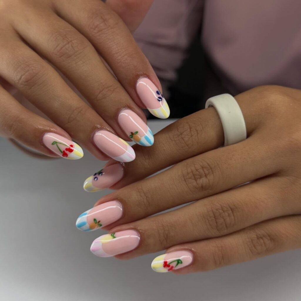 Cute Minimal Fruit Nail Art