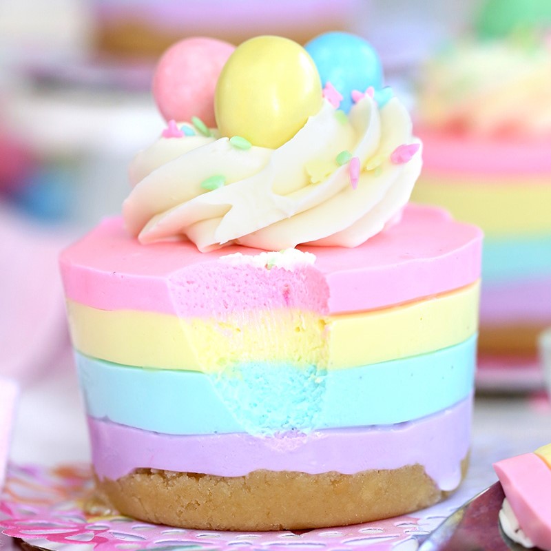 Easter No-Bake Mini Cheesecakes