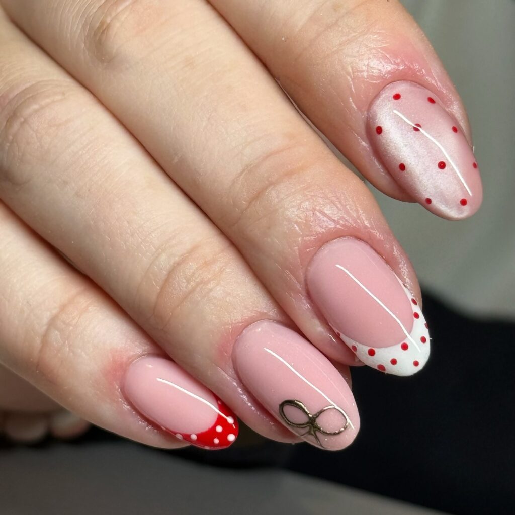 Polka Dot French Tip Nails