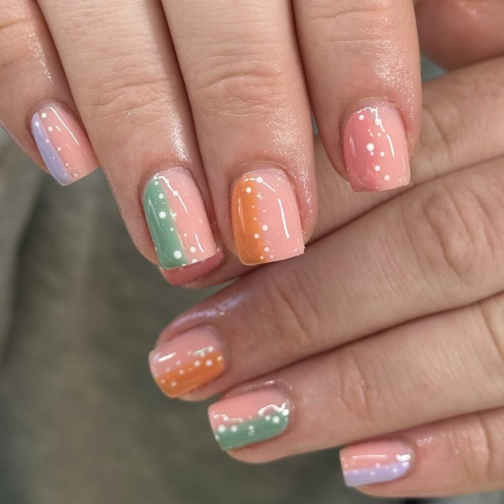Soft Pastel Block Nails
