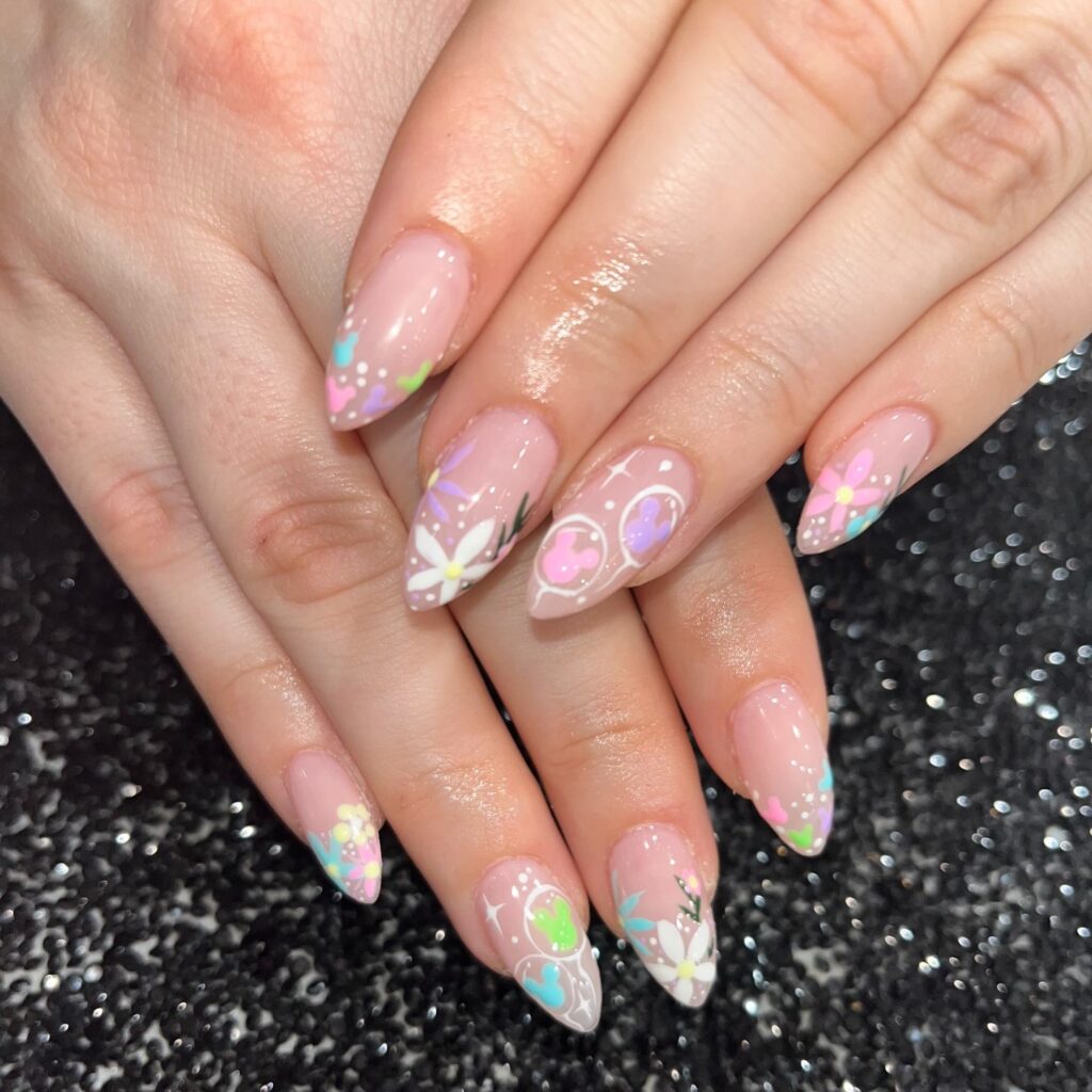 Soft Pastel Floral Spring Nails