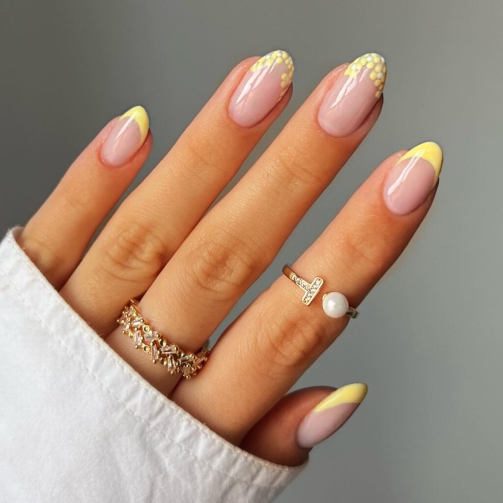 Soft Yellow French Tip Nails