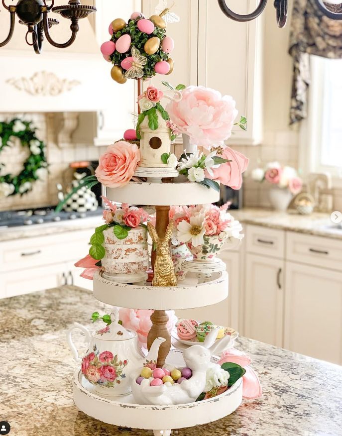 Spring Easter Tiered Tray Decor
