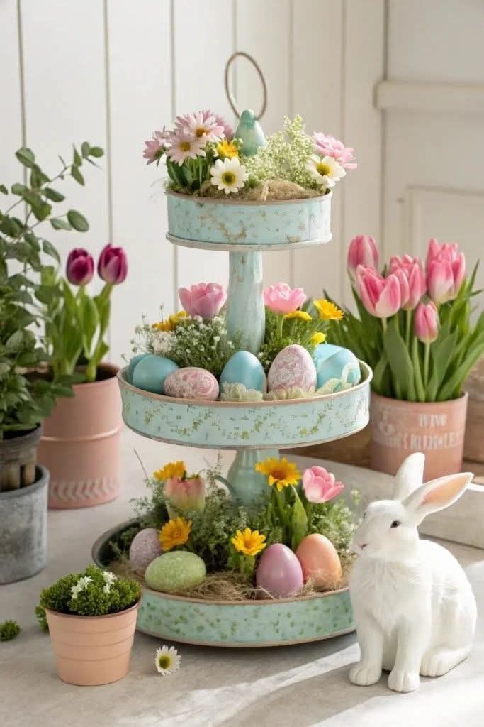 Spring Easter Tiered Tray