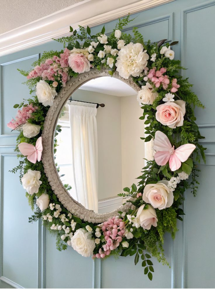 Spring Mirrors with Wreaths