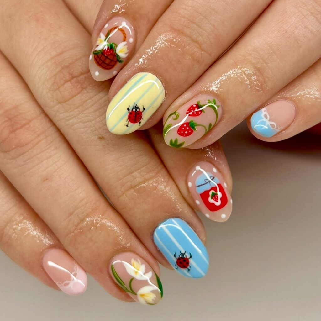 Strawberry Garden Nail Art