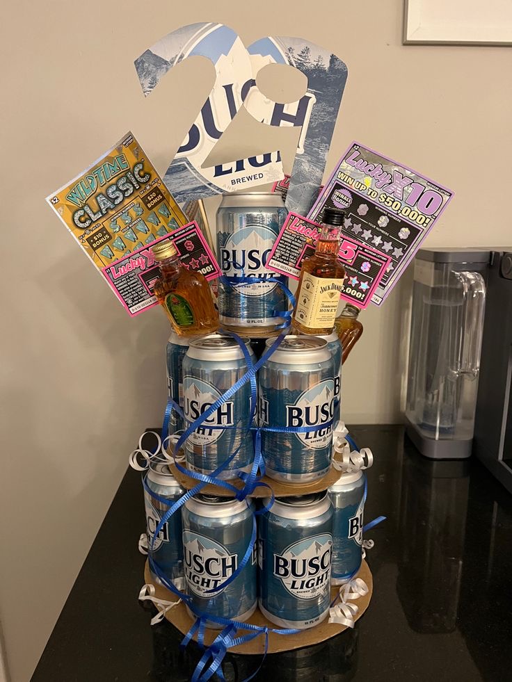 BEER TOWER DIY Father's Day Basket