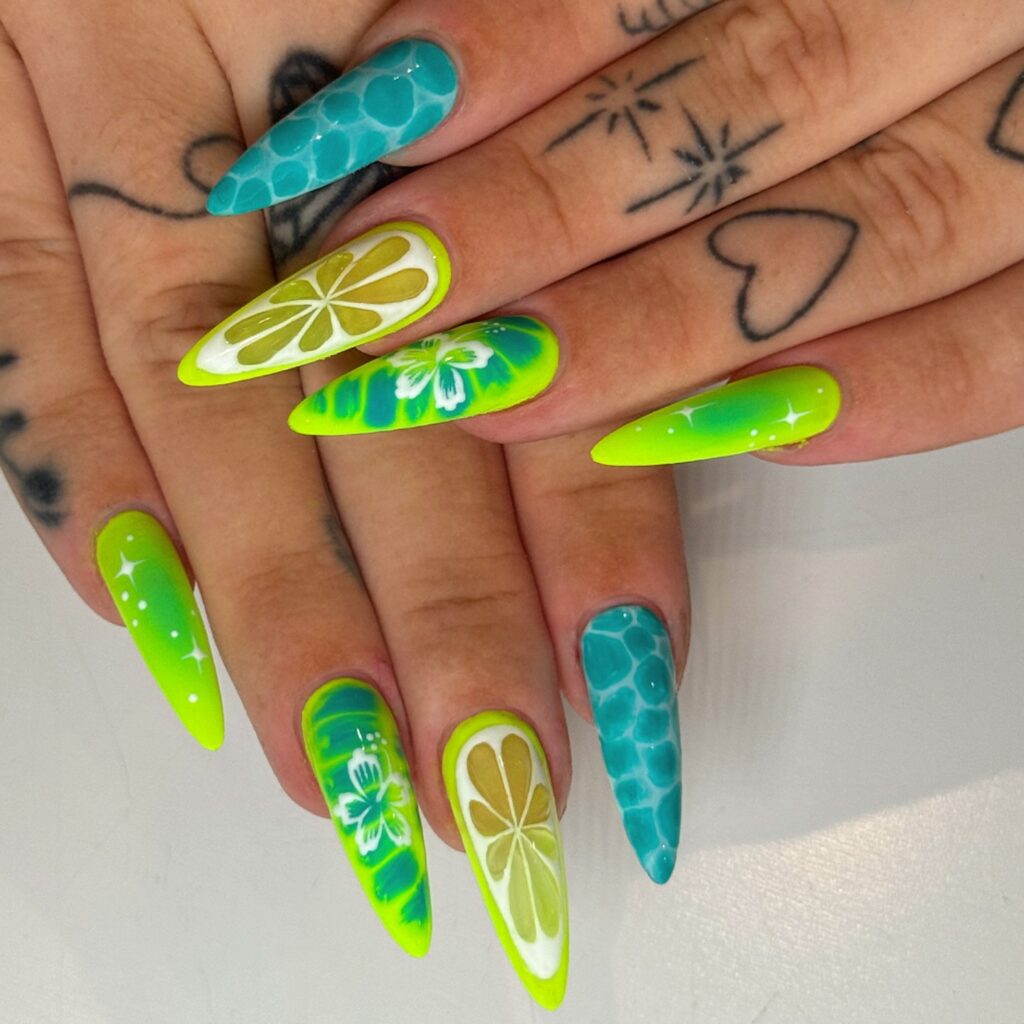 Bright Green Citrus Design