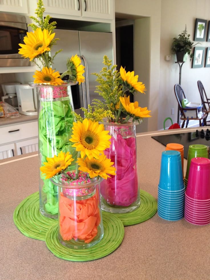 Centerpiece With Tissue Papers