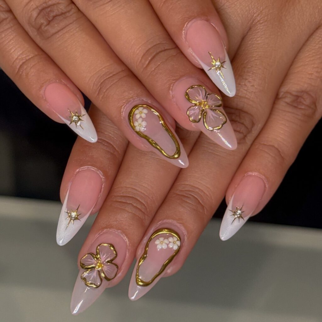 Elegant Gold Floral Art