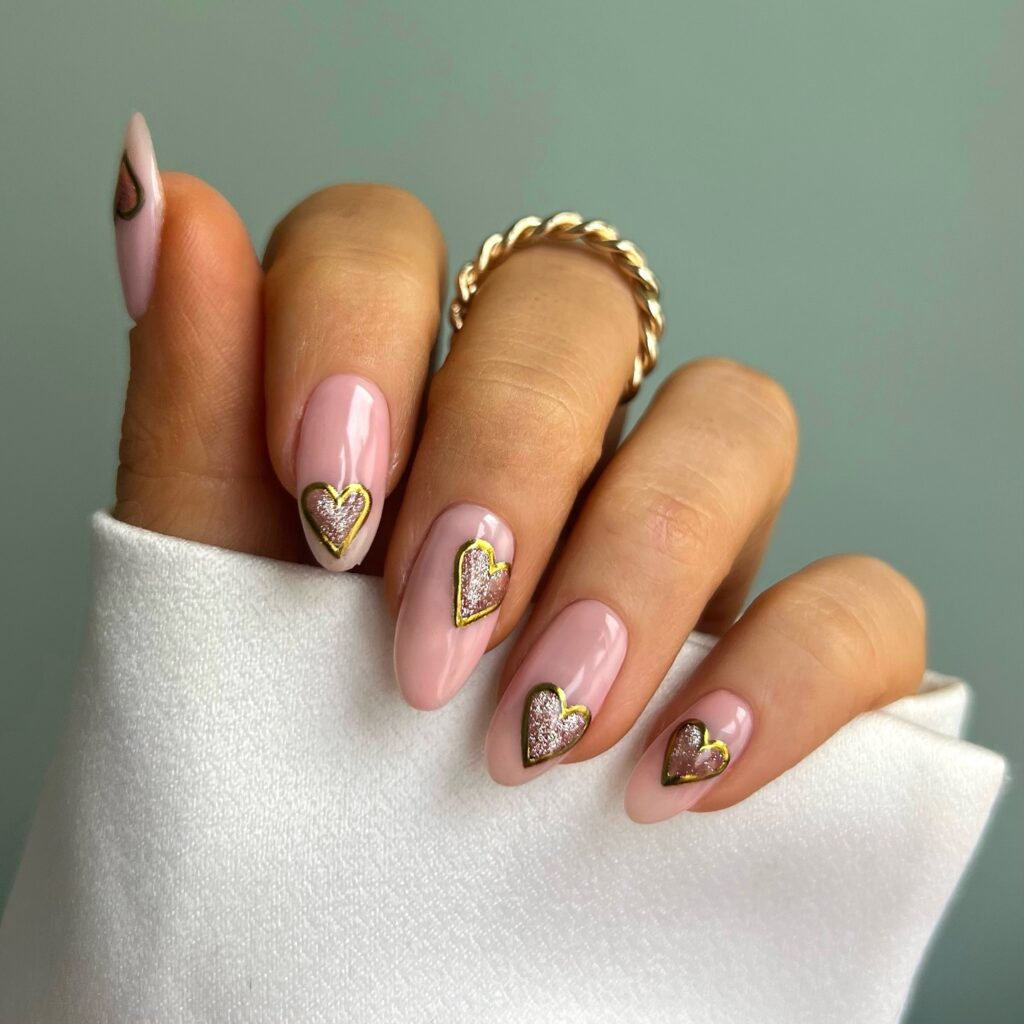 Gold Outline Heart Accent