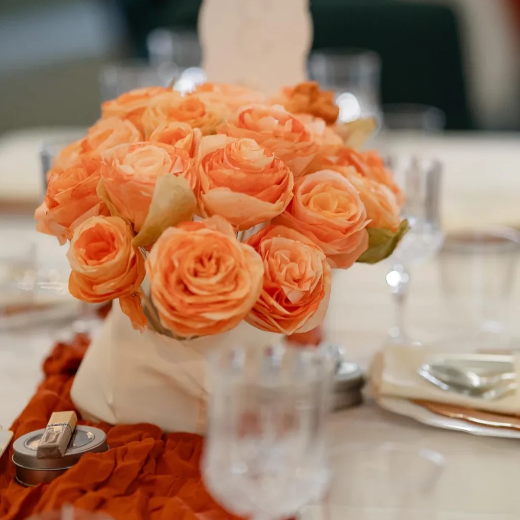 Peach Rose Bouqet Centerpiece