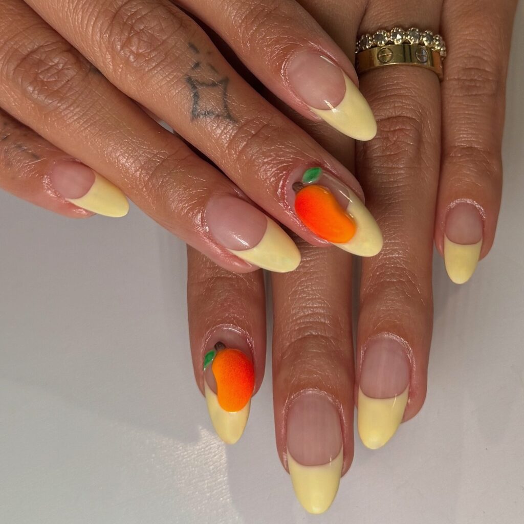 Soft French with Orange Detail