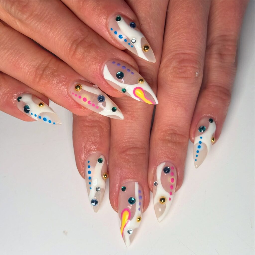 Soft White Abstract Design