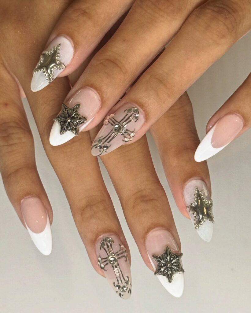 White Chrome Star Design