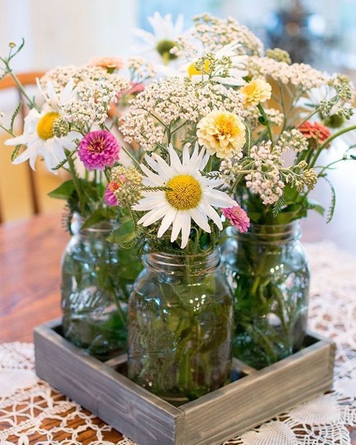 Wild Flower Mason Jars