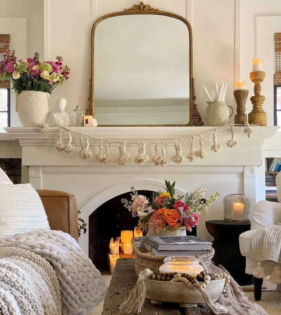 Cozy Boho Summer Mantel
