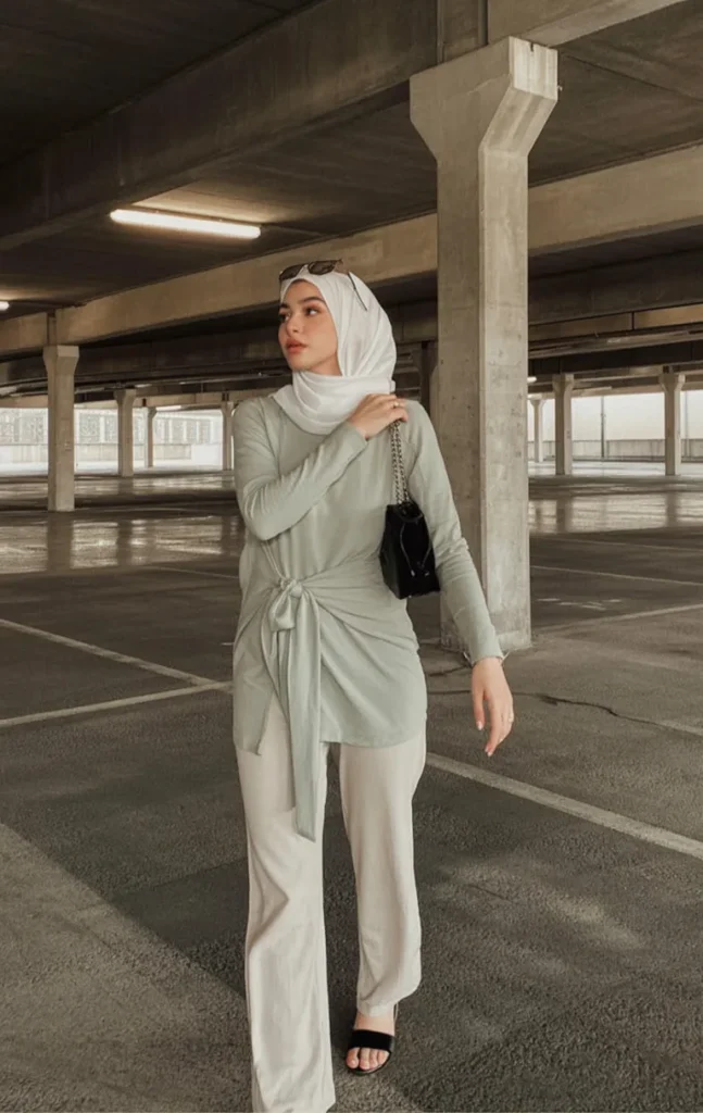 Soft Monochrome Muslim Casual Set