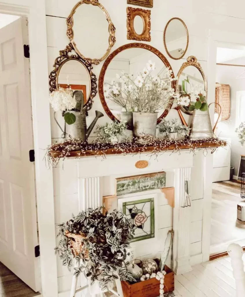 Vintage Summer Mantel Decor
